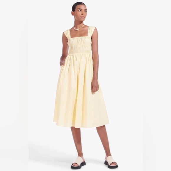 STAUD Dresses & Skirts - STAUD Ida Smocked Bodice Dress